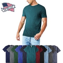 Mens Basic T-Shirts Short Sleeve Tri blend Casual Tech Tee Crew Neck Vintage