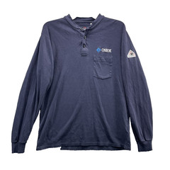 Bulwark FR Henley T-Shirt Medium Workwear Protective Safety Flame Fire Resistant