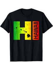HI Hawaii Islands Graphic Men’s T-Shirt Hawaiian Vacation Beach Retro Tee