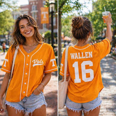 16 Baseball Jersey, Orange Sports Jersey, Country Music Fan Outfit Game Day
