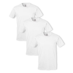 Men’s 3 Pack Cotton Military T-Shirts, White, XX-Large, Comfortable Casual Wear