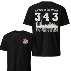 New York Firefighter Memorial 343 T-Shirt, 9/11 Anniversary Tribute Tee, Forever