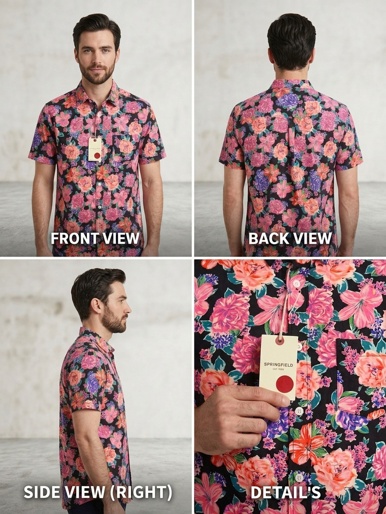SS Flower Viscase Shirt