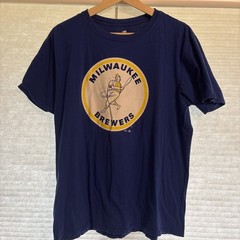 Fanatics Milwaukee Brewers MLB Mens Navy Blue Graphic T-Shirt Size Large L