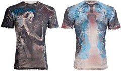 Rare $62 AFFLICTION Sand MARCO Short Sleeve Slim Fit Y2K T-shirt MMA Elite NWT