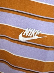 Nike The Nike Tee Jersey Cotton Striped Crew Neck T-Shirt Men M Purple/Orange