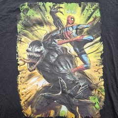 Spyder Man & Venom Marvel Men’s Large Printed Graphic Black T-Shirt