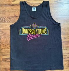 Vintage 90s Universal Studios Florida Neon Logo Souvenir Tank Top USA – Small
