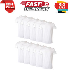 Hanes Men’s White Crew T Shirt Undershirts 10 Pack – XL size