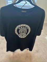 Versace Men’s Black Logo Print Crewneck Short Sleeve T-Shirt 3xl
