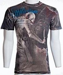 Rare $62 AFFLICTION Sand MARCO Short Sleeve Slim Fit Y2K T-shirt MMA Elite NWT