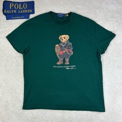 POLO Ralph Lauren Men’s Classic Fit Holiday Ski Polo Bear Dark Green T Shirt L
