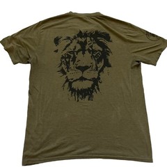 Perfect Tri T Shirt Mens Large Army Green Short Sleeve 926 ang Lion Graphic Tee