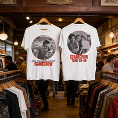 Vtg 80s john cougar mellencamp scarecrow tour double sided t-shirt