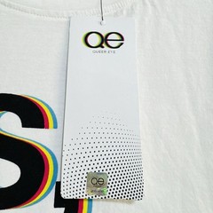 Queer Eye Yas Henny Graphic T-shirt Medium White Rainbow Shadow Short Sleeve NWT