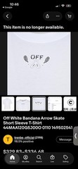 Off-White Bandana Arrow Skate Tee White M Graphic Logo Crew Neck Short Sleeve