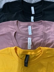5 Blank TShirt Lot XS & SML Bella Canvas & Gildan Black Pink Yellow