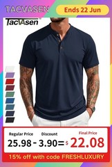 Men’s Henley Short Sleeve Shirt UPF 80+ Lightweight Moisture Wicking Summer Tops