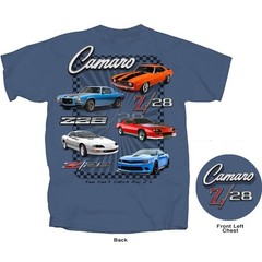 Joe Blow T’s Chevy Camaro Z/28 Men’s Blue T-Shirt 1st 2nd 3rd 4th 5th Gen