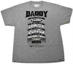 Transformers Hero Daddy Optimus Prime Father’s Day Men’s Gray T-Shirt XL, 2XL