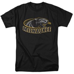 UW–Milwaukee Adult T-Shirt Distressed Primary Logo, Black, S-5XL