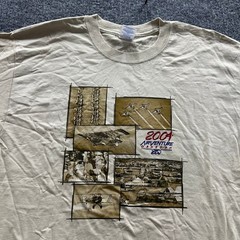 Gildan T-Shirt Mens Size L Tan 2004 AirVenture Oshkosh Aviation Graphic Tee
