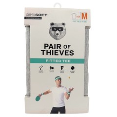 Pair Of Thieves Super Soft Cloud Comfortable Fitted 2pk Shirts Medium White Grey
