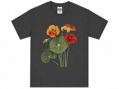 Vintage Nasturtium Flower Trendy Cottagecore Floral Graphic Cotton Unisex Tee