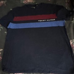 Tommy Hilfiger Men’s Striped Logo Crew Neck T-Shirt Short Sleeve L