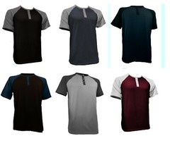 Styllion Big and Tall – Men’s Raglan Henley Baseball Shirts – Heavy Weight RHSS