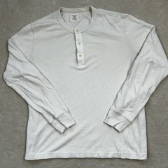 Buck Mason Vintage Thermal Henley Shirt Off White Beige Waffle Men Large Cotton