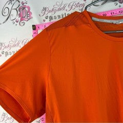 adidas T-shirt top stretchy Orange Short-Sleeve Athletic Tee
