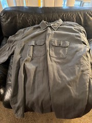 Dickies xl Button up Blue work shirt lite gray pocket work shirt long sleeve