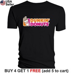 Dunkin’ Donuts T-Shirt Logo Funny Graphic Drink Coffee Iced Shop Novelty BDN03