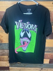 Vintage Marvel Venom Themed T Shirt Black colored Size Medium Marvel brand Tags