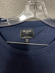 Todd Snyder T Shirt Mens 100% Linen Size XXL Blue Short Sleeve Adult