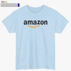 Amazon Logo Black/White/Grey/Navy/Red/Light Blue T-Shirt Size S-5XL