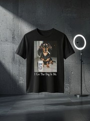 Unisex Funny I Got That Dog in Me Dachshund Weiner Dog Smoking Meme Graphic T Sh