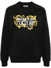 Versace Jeans Couture Black/Gold Cotton Mens Baroque Screen-printed sweatshirt