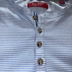 Bruno Milano Shirt Mens Small Blue White Striped Henley Super Soft