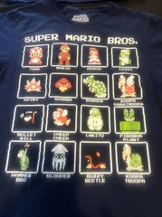 2 (two)Super Mario Bros T-shirts Sz Small (34/36). 100% Cotton. Machine Wash