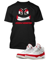 Graphic Sneaker Cuddle Monster Tee Shirt to Match J3 Tinker Shoe Face TShirt