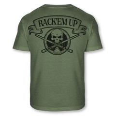 Billiards Skull Crossbones T-Shirt – Rack’em Up Pool Shark Athletic Shirt – A99