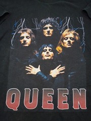 Queen Rock Band Tee T Shirt Bohemian Rhapsody Black Adult Size L 26×21 Gildan