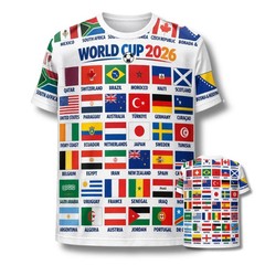 World Cup 2026 Flags Shirt 3D Soccer Fan International Teams T-Shirt VK13309