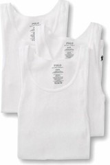 3 GENUINE POLO RALPH LAUREN COTTON WHITE TANKS T-SHIRTS UNDERSHIRTS S M L XL XXL