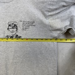 Vintage Hugo Pratt Corto Maltese Italian Comic Shirt Gray Long Sleeve Size XL