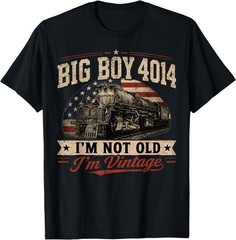 Big Boy 4014 Vintage Steam Locomotive Railroad Train Engine UNISEX Cotton Tshirt