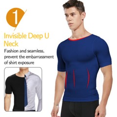 Men’s Slimming T-shirt Weight Loss Body Shaper Tank Tops Chest Compression Shirt