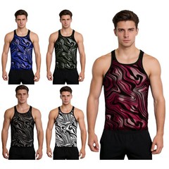 Mens Tank Tops Daily Wear Shirts Vacation T-Shirt Gym Undershirts Fitness Mesh